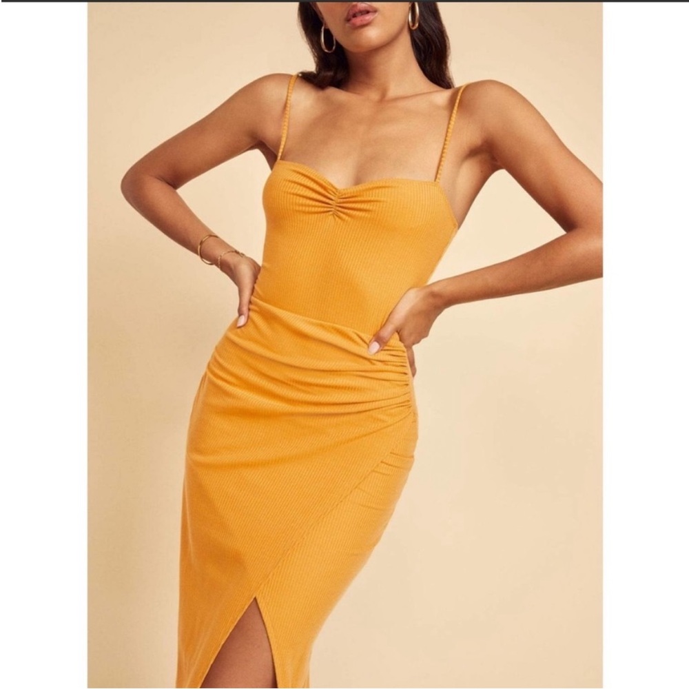 REFORMATION Formosa Dress in color Ochre. Worn once.
